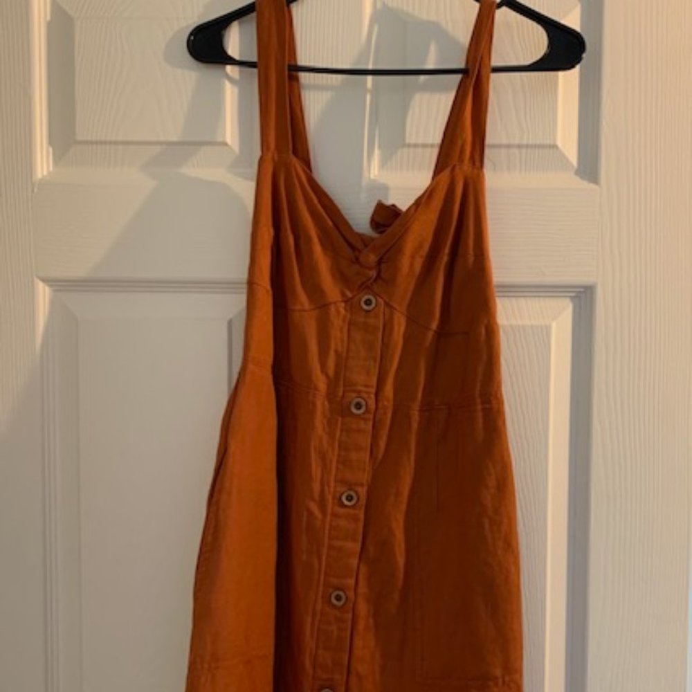 Maeve Orange Button-Front Jumpsuit